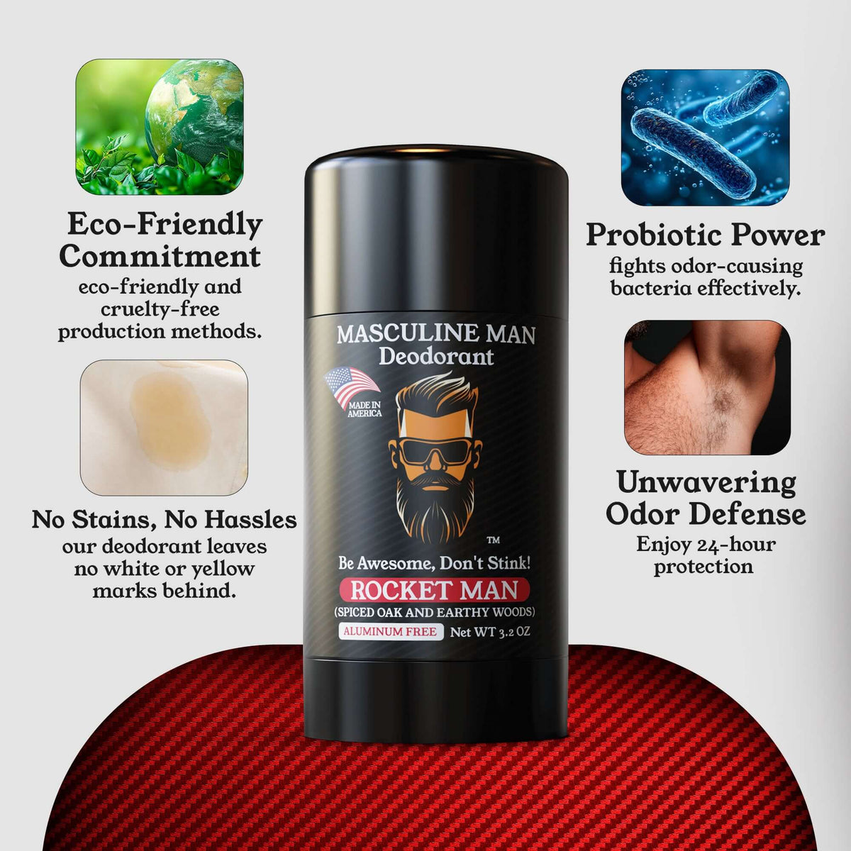 ROCKET MAN Natural Aluminum-Free Deodorant – 2 Pack
