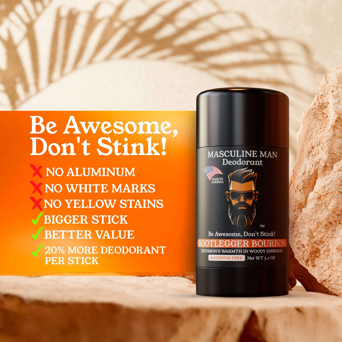 BOOTLEGGER BOURBON Natural Aluminum-Free Deodorant – 2 Pack