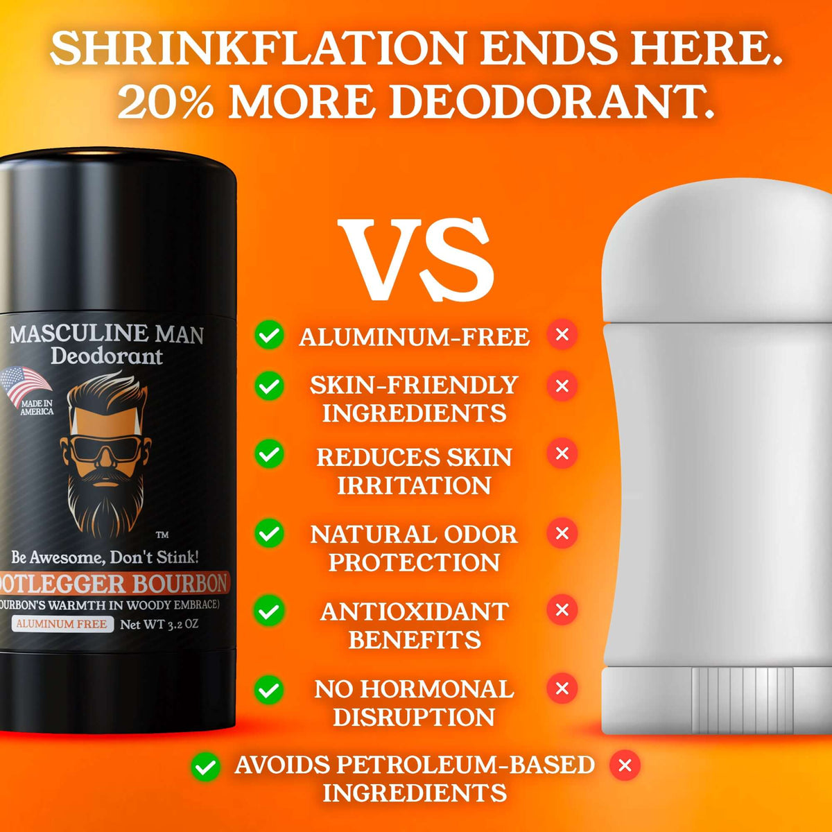 BOOTLEGGER BOURBON Natural Aluminum-Free Deodorant – 2 Pack
