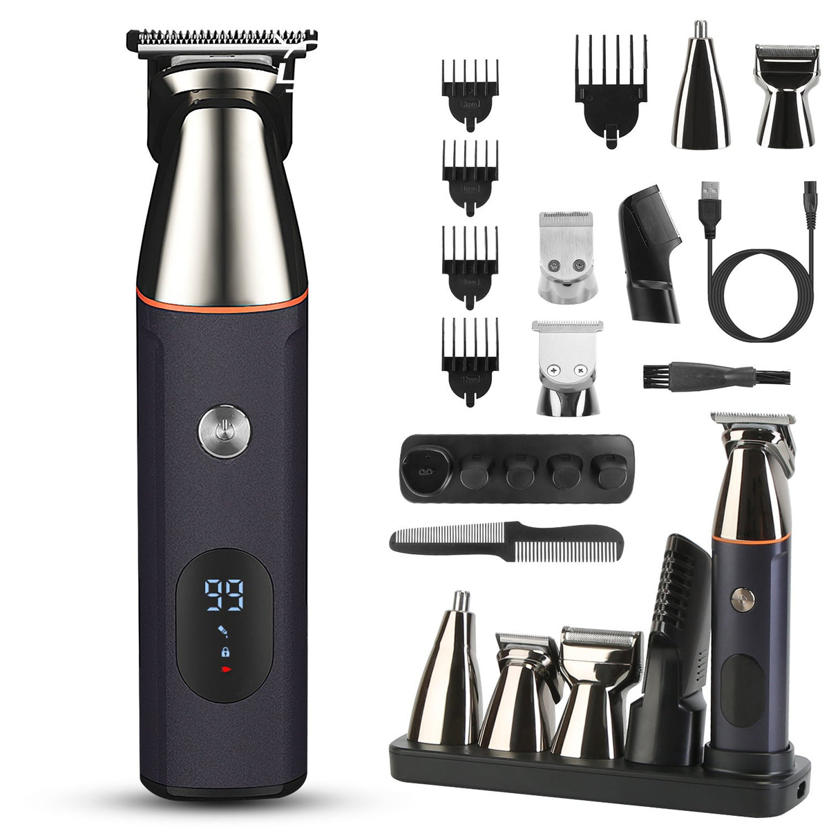 5-in-1 Beard Trimmer for Men – IPX5 Waterproof Cordless Grooming Kit