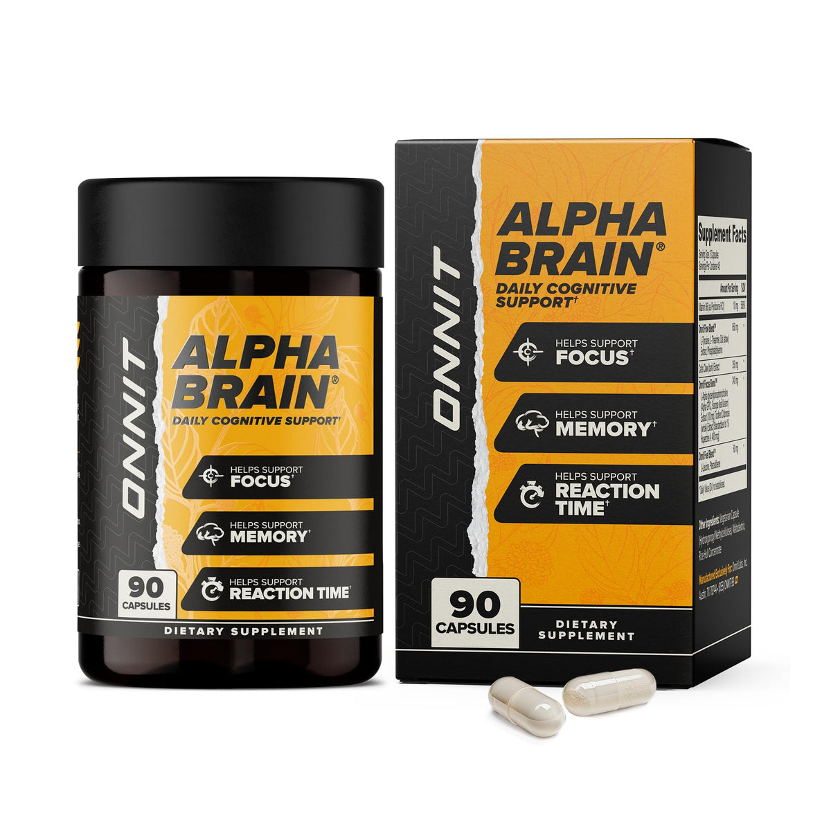 Alpha BRAIN Nootropic Capsules | Memory, Focus & Mental Clarity (90 Count)