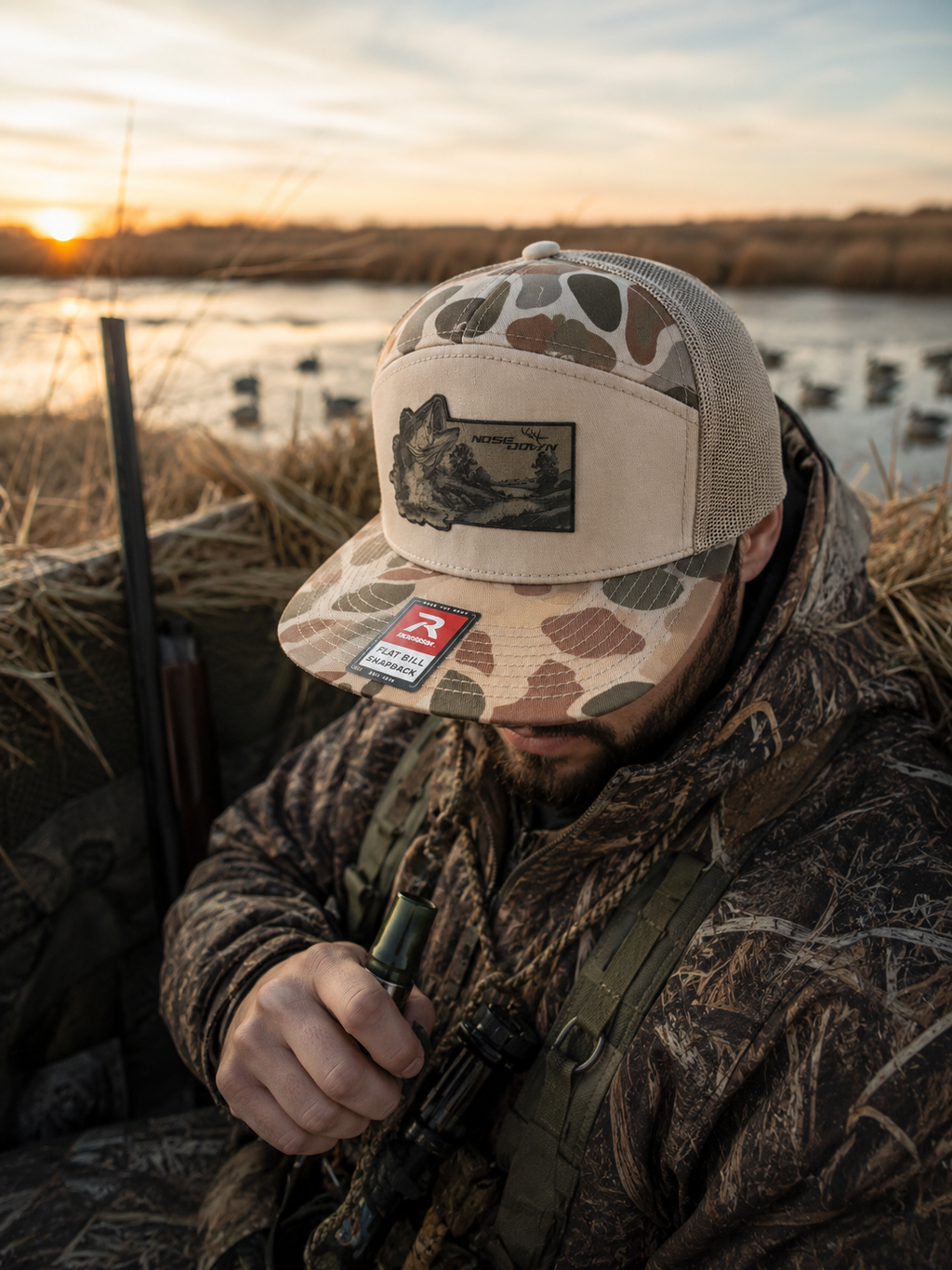 Bass Patch Hat – 7 Panel Snapback Fishing Hat