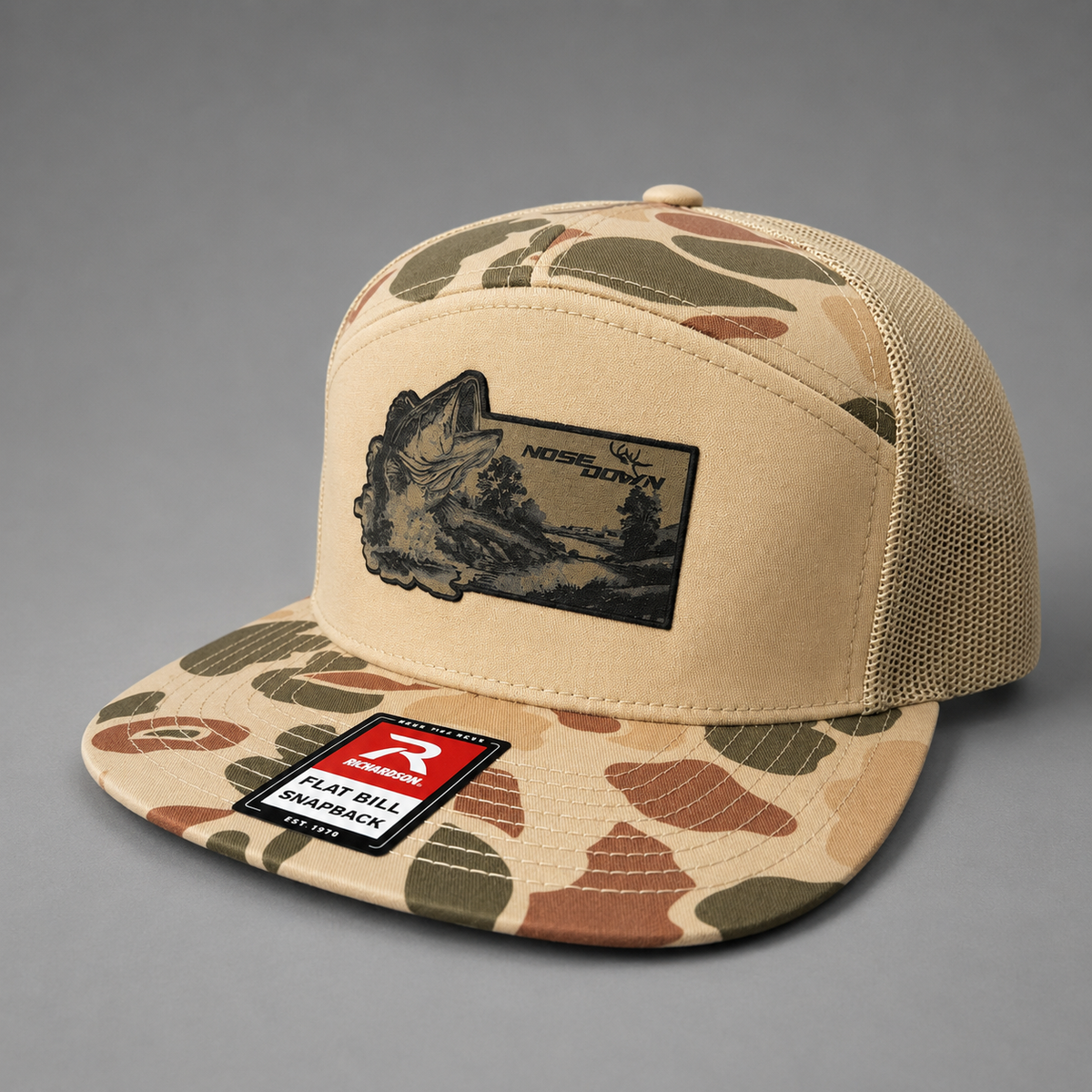 Bass Patch Hat – 7 Panel Snapback Fishing Hat