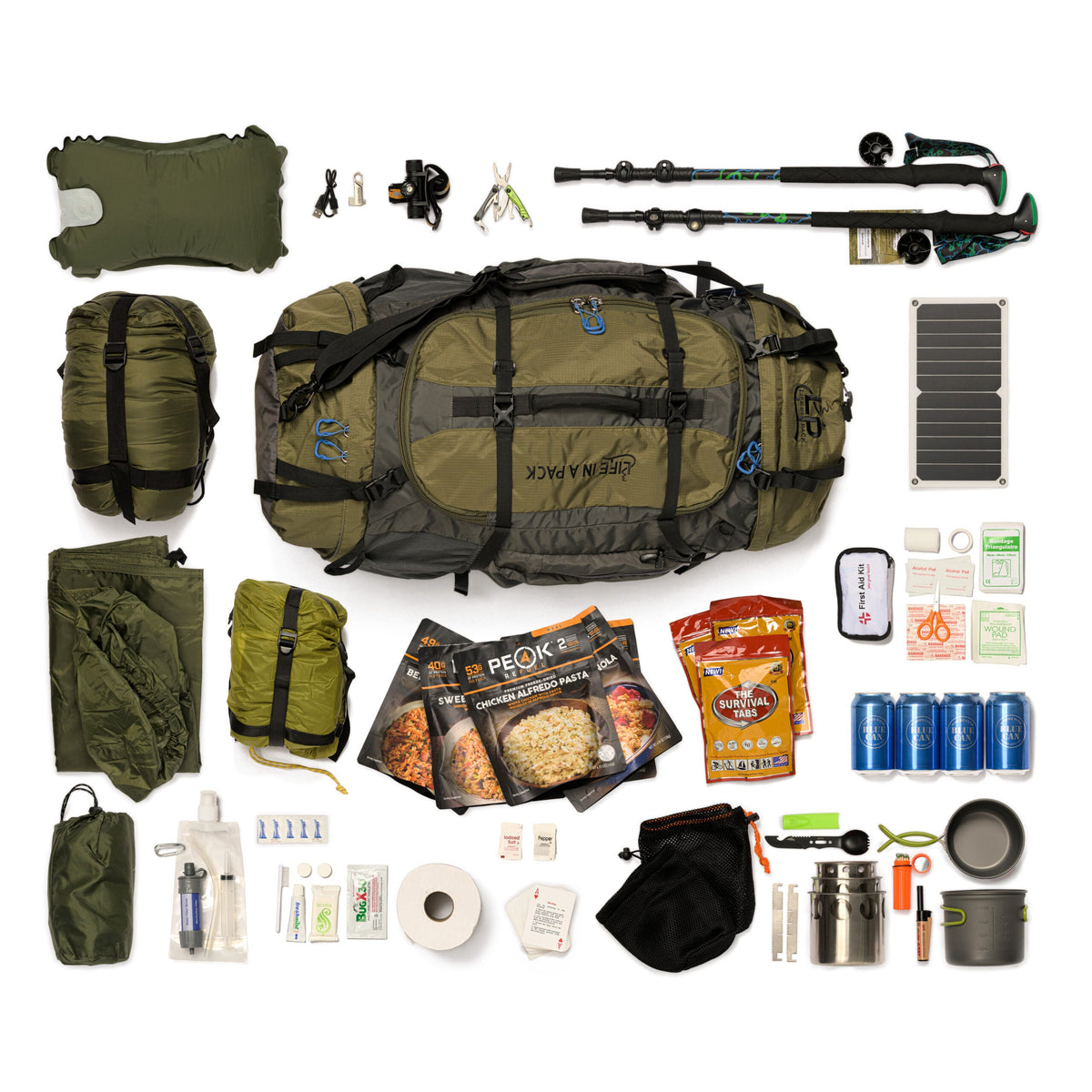 LifePack™ 1-Person Survival & Backpacking Kit | 7-Day Emergency Pack