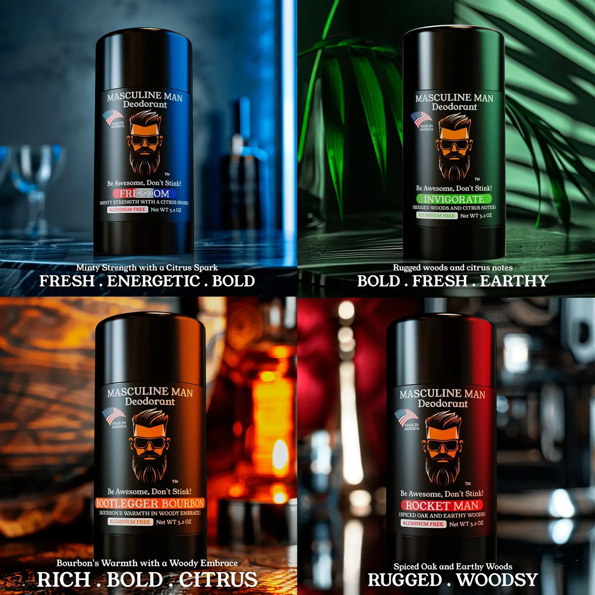 ALPHA SAVER PACK – 4 Natural Aluminum-Free Deodorants