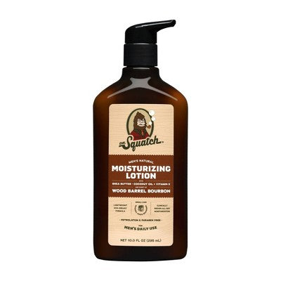 DR. SQUATCH natural men's hand lotion Wood Barrel Bourbon 10 fl oz