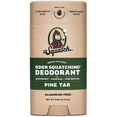 DR. SQUATCH natural men's solid deodorant Pine Tar 2.65oz