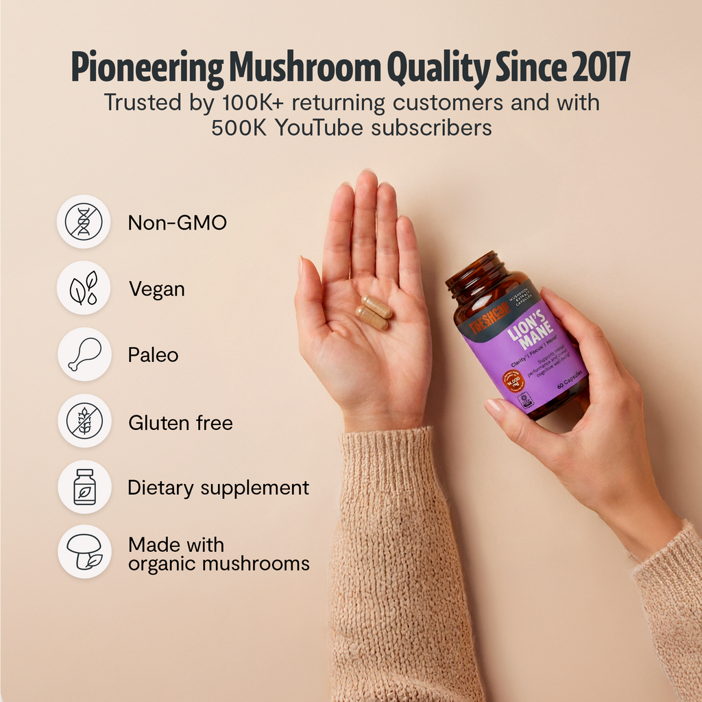 Organic Lion's Mane Capsules – Triple-Extracted | FreshCap