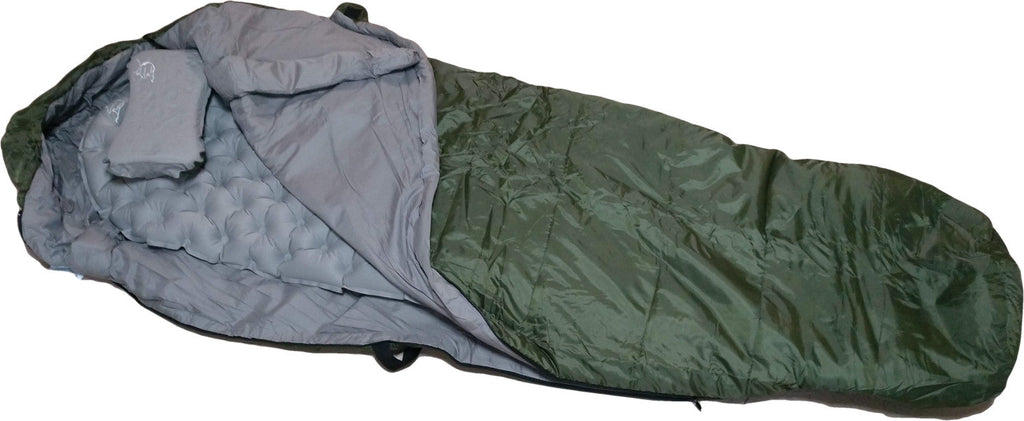 3-Piece Camping Sleep System | Sleeping Bag, Pad & Self-Inflating Pillow Combo