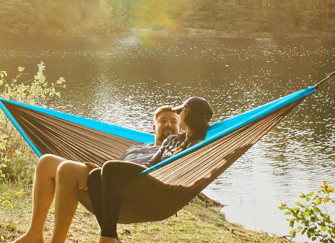 Lightweight Nylon Camping Hammock | Single & Double with Straps & Carabiners