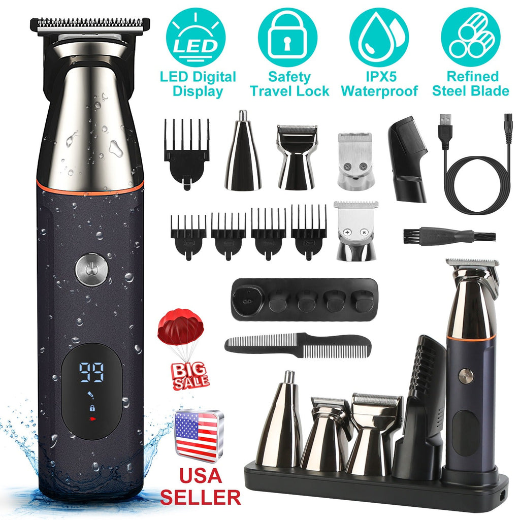 5-in-1 Beard Trimmer for Men – IPX5 Waterproof Cordless Grooming Kit