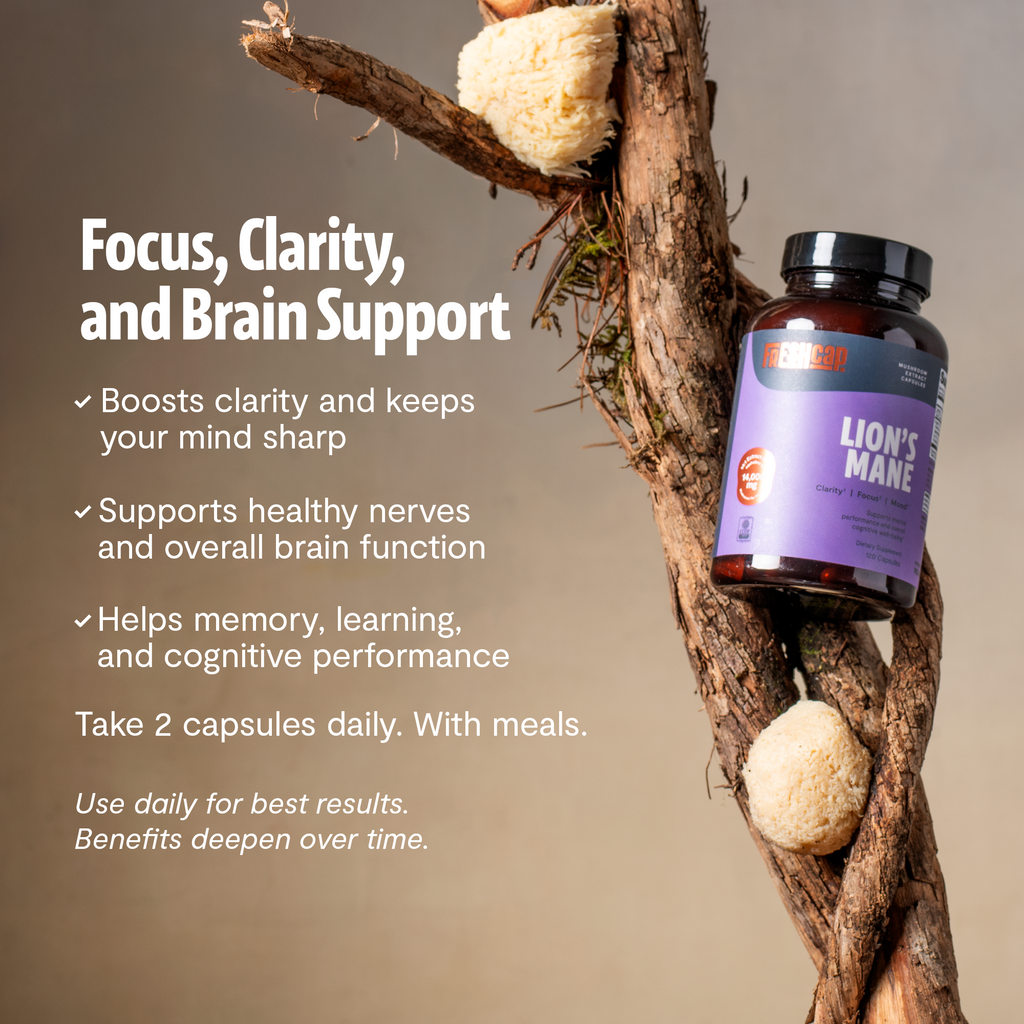 Organic Lion's Mane Capsules – Triple-Extracted | FreshCap