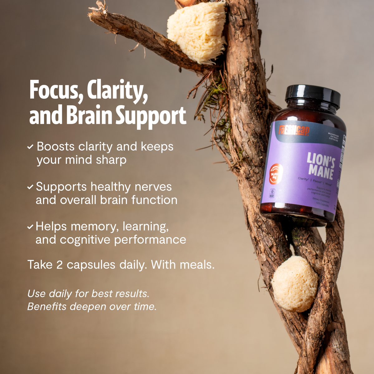 Organic Lion's Mane Capsules – Triple-Extracted | FreshCap