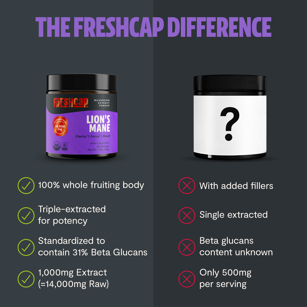 Organic Lion's Mane Mushroom Powder | Triple-Extracted Cognitive Support