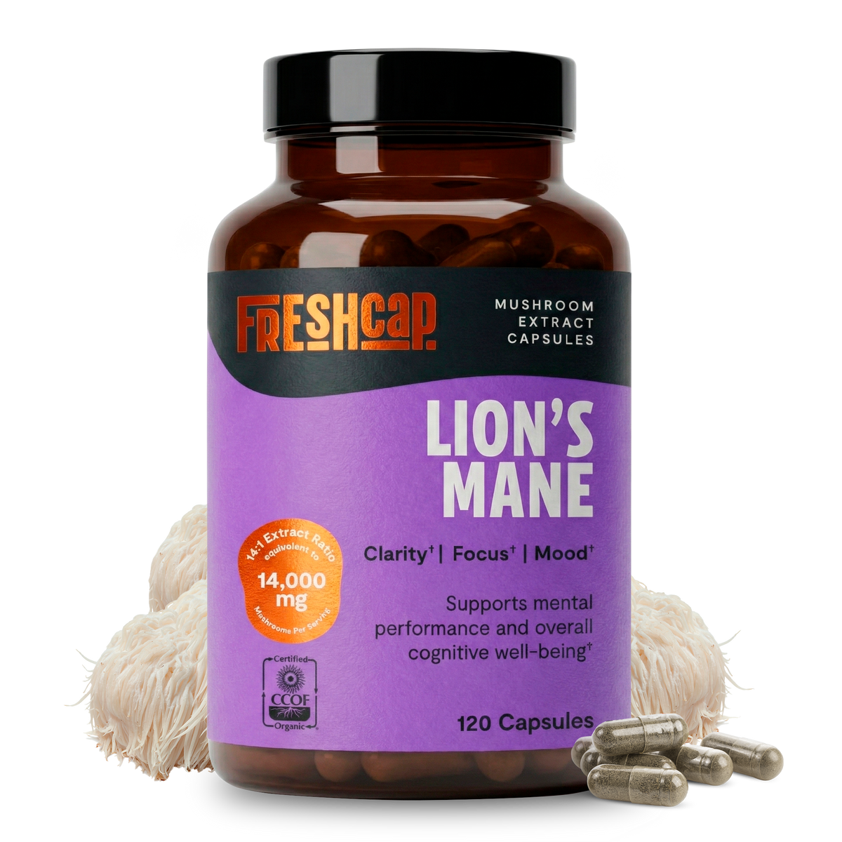 Organic Lion's Mane Capsules – Triple-Extracted | FreshCap