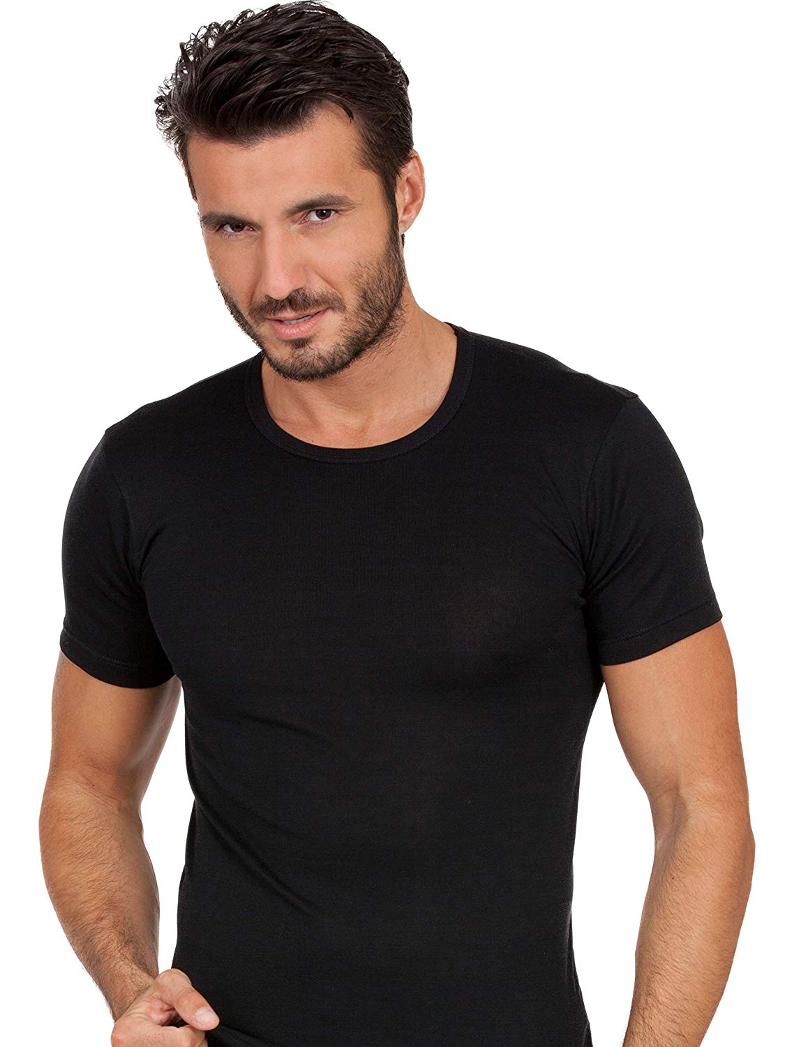 EGi merino wool blend men's short sleeve t-shirt made in Italy