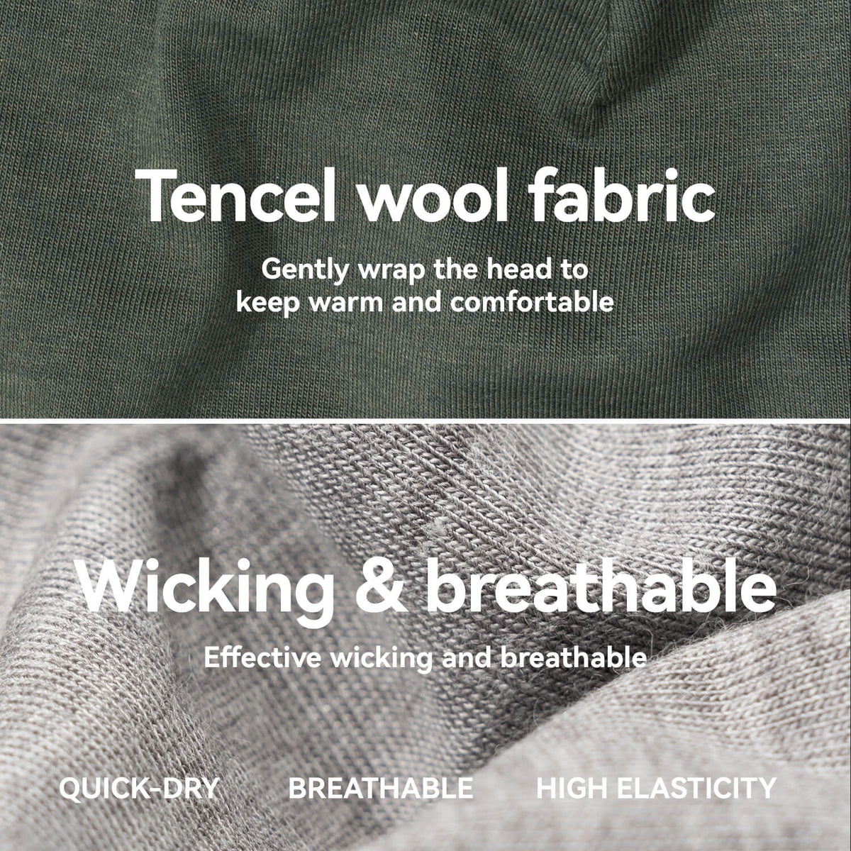 Tencel Merino Wool Thermal Skull Cap