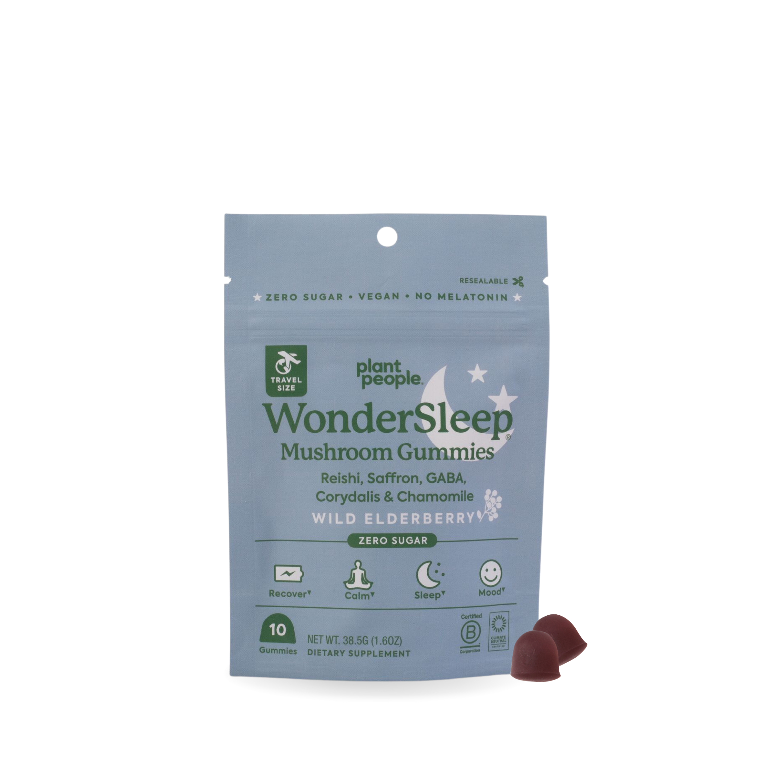 WonderSleep mushroom gummies grab-and-go size sleep support